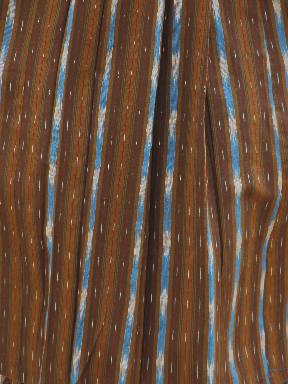 Brown Maroon Blue Orange Ivory Handloom Ikat Cotton Dress - D111F921 ...