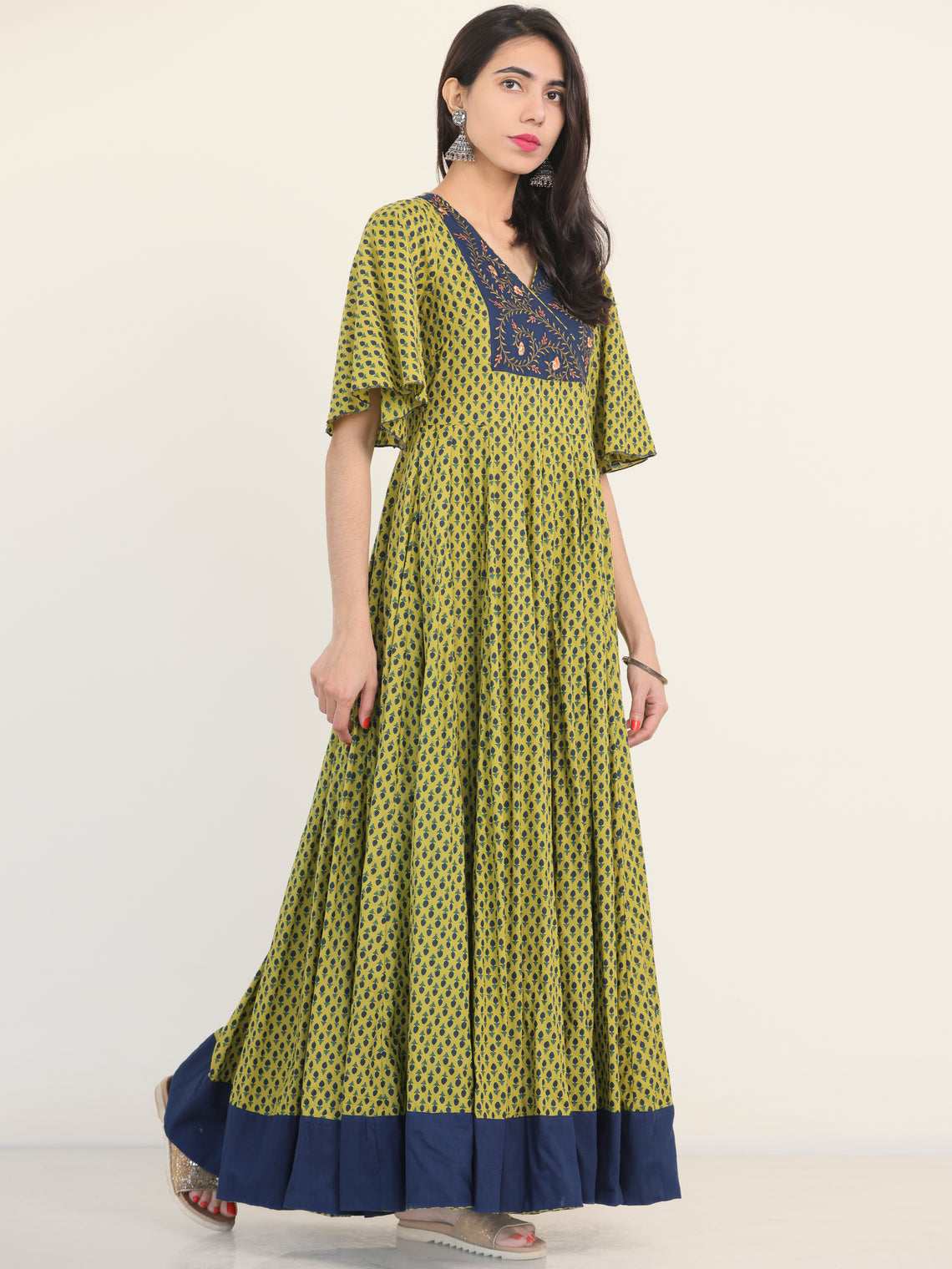 Megha Jivika Flared Long Dress – InduBindu