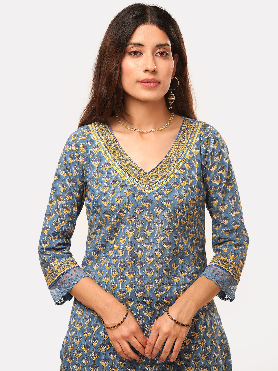 Megha Saima Set Of Kurta Pant Kota Dupatta – InduBindu