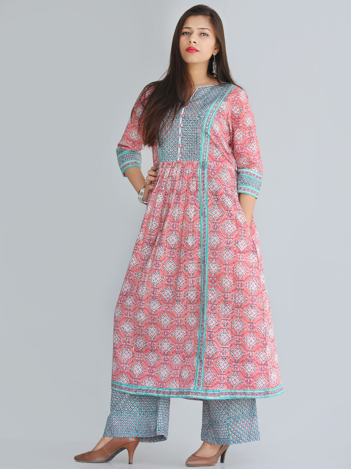 Rozana Guljan Anarkali Kurta Palazzo Set - KS30AS2269 – InduBindu