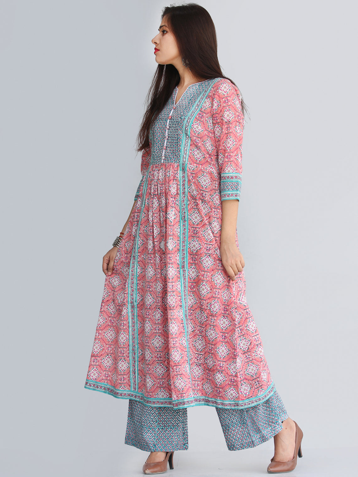 Rozana Guljan Anarkali Kurta Palazzo Set - KS30AS2269 – InduBindu