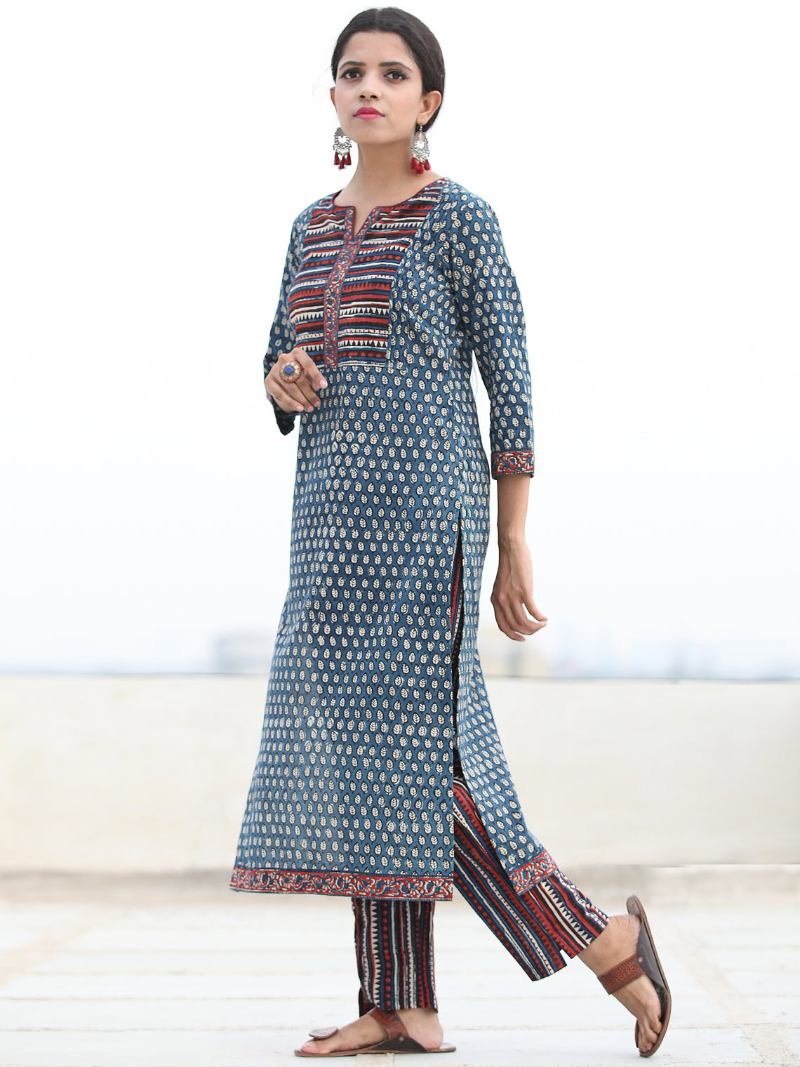 Bahaar Naazila - Set of Kurta Pants & Dupatta - KS147A2453D – InduBindu