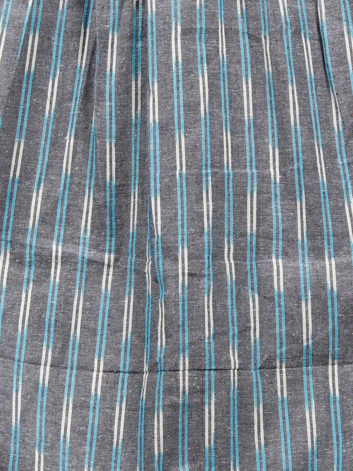Blue Grey White Hand Woven Ikat Cotton Dress - D272F1242 – InduBindu