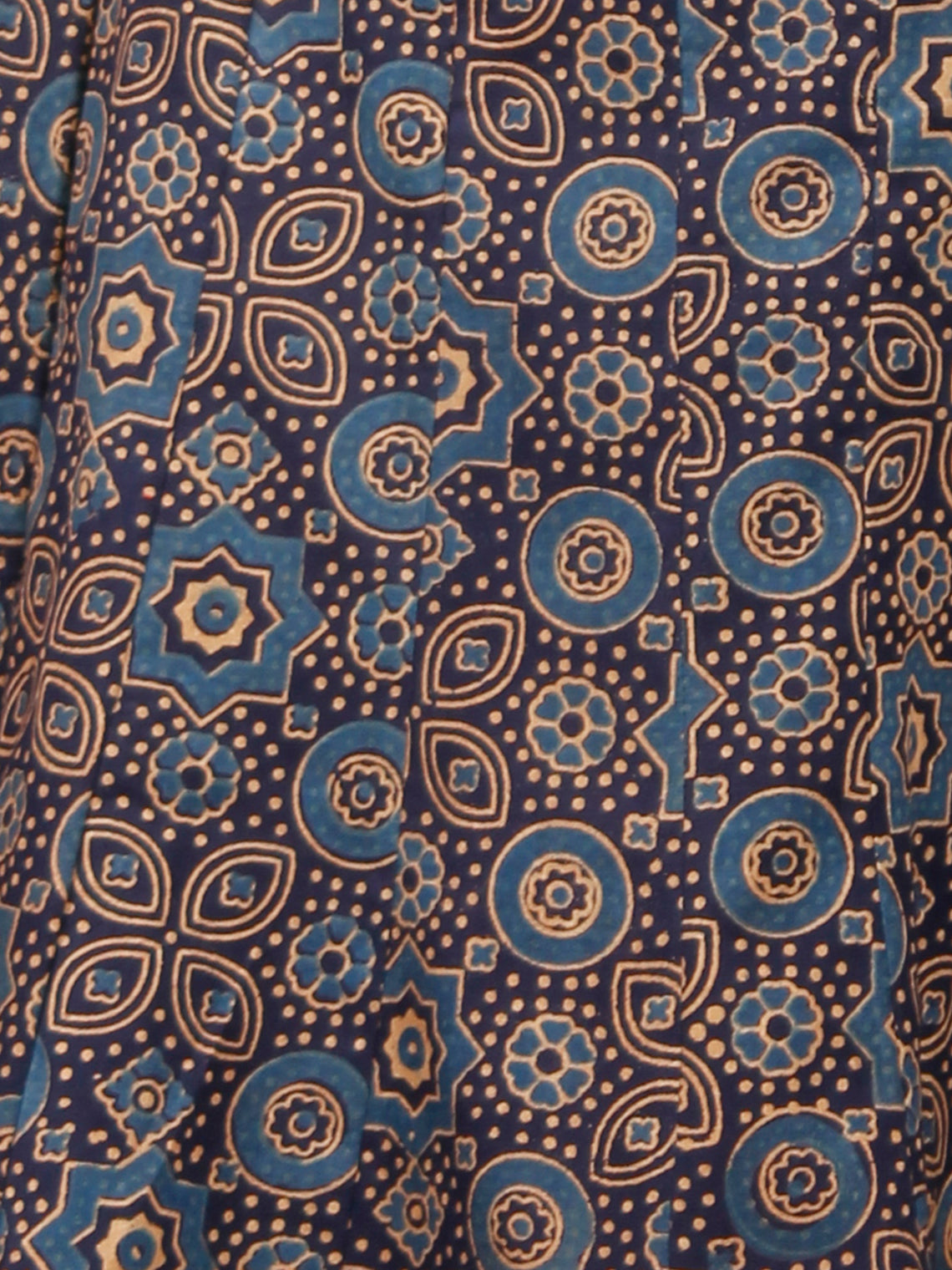 Indigo Mustard Blue Ajrakh Block Printed Pleated Cotton Sharara - Sh13 ...