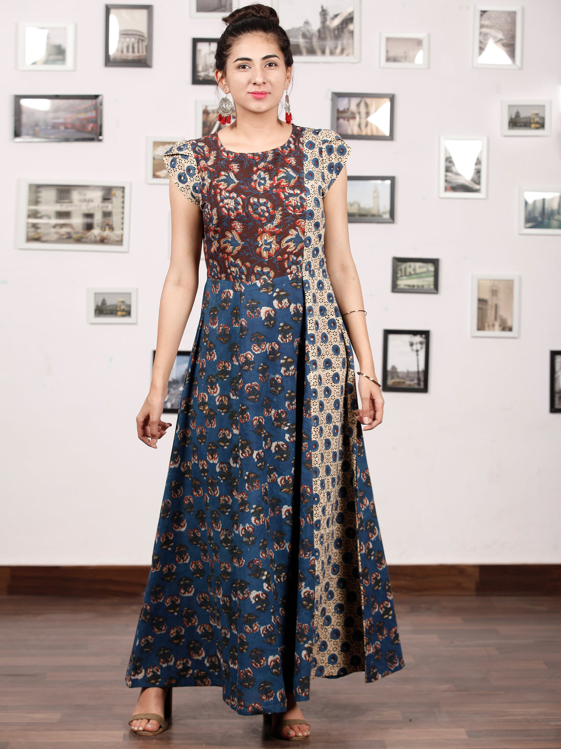 STYLO COLLARGE - Hand Block Printed Cotton Long Dress - D224F1304 ...