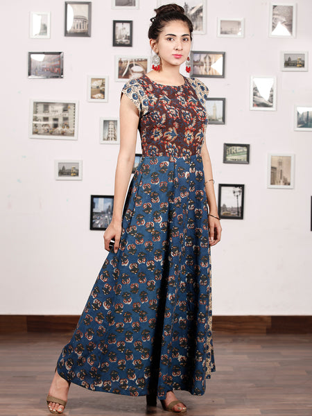 STYLO COLLARGE - Hand Block Printed Cotton Long Dress - D224F1304 ...