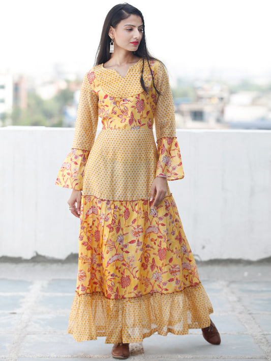 Buy Women Navy Chanderi Foil Anarkali Maxi Dress Online at Sassafras