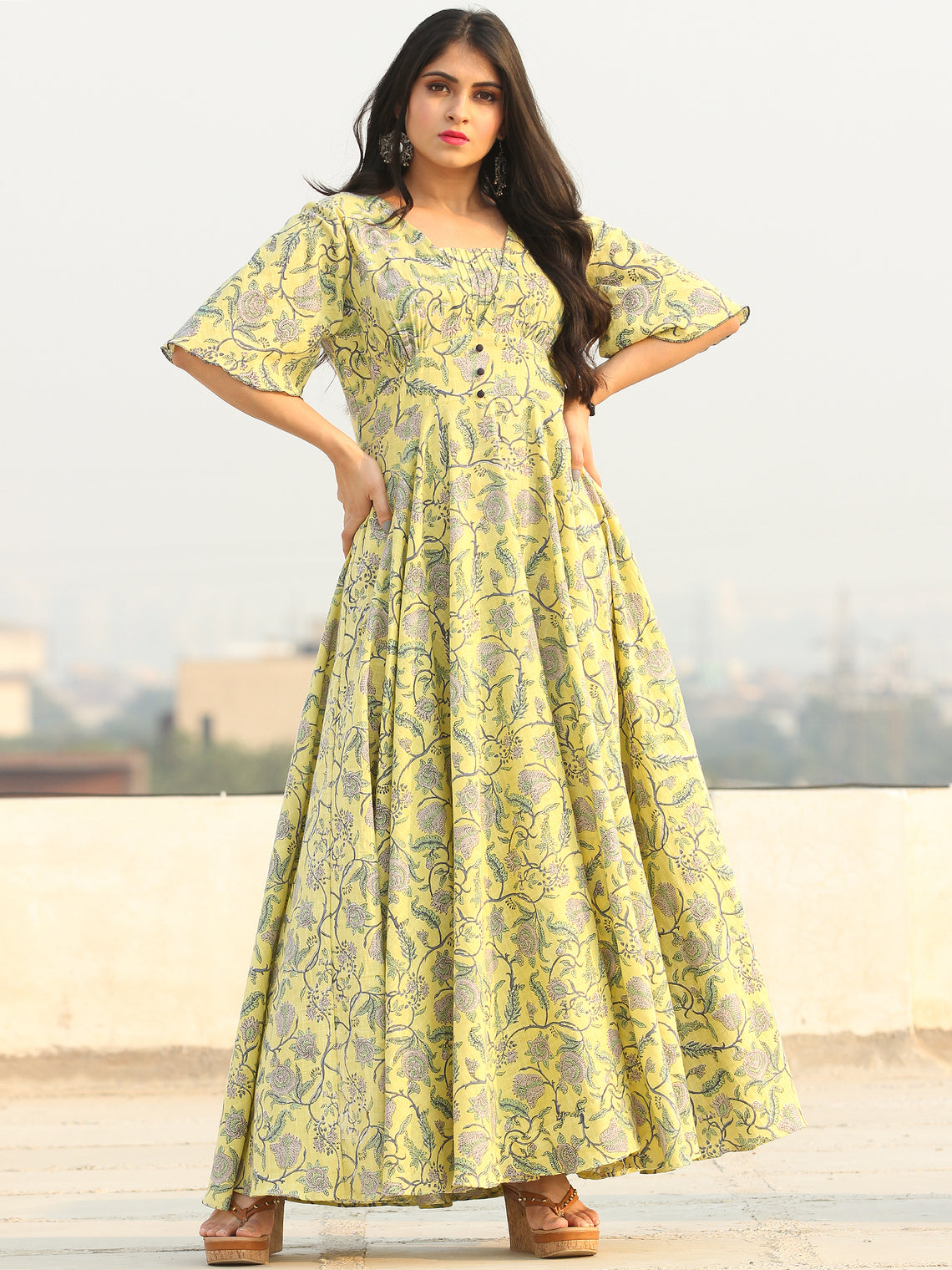 Gulzar Johi - Urave Cut Long Dress With Deep Back - D461F2286 – InduBindu
