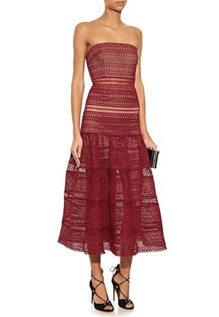 maroon lace dress