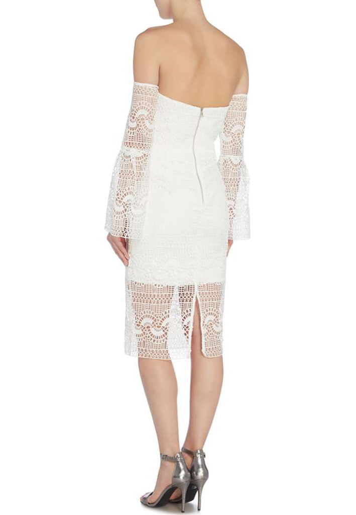 bardot white lace dress