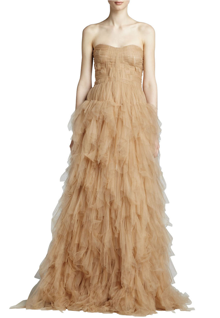 strapless tulle dress