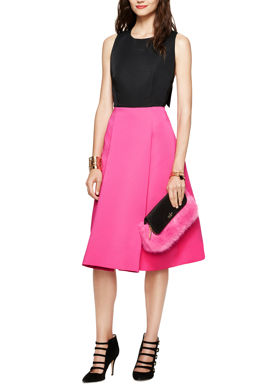 Kate Spade Black and Pink Colour Block Bow Back Mini Dress 