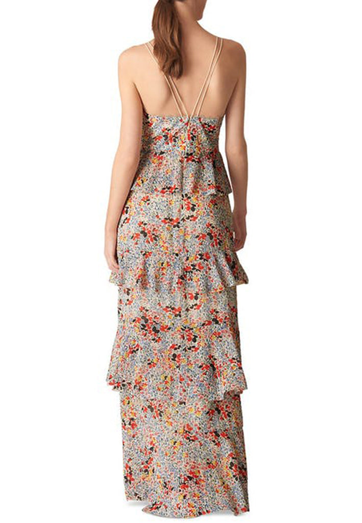 whistles ditsy floral pleated tiered dress