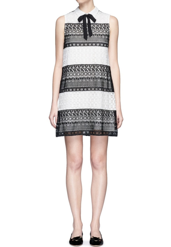 alice olivia black white dress