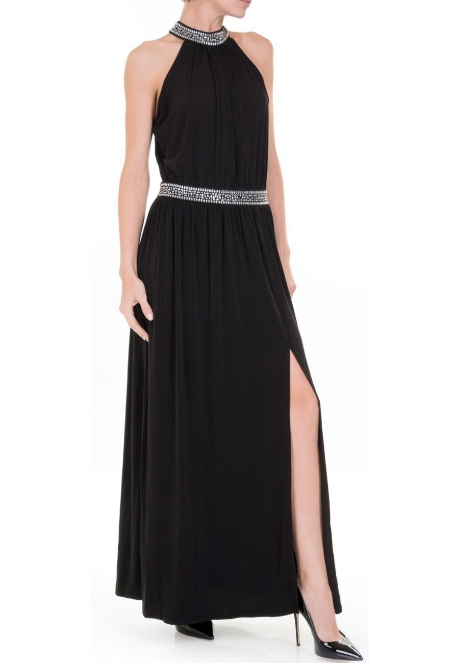 Michael Michael Kors Black Embellished Maxi Dress 