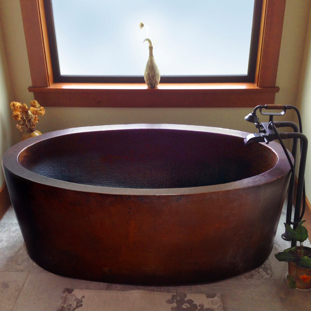 copper soaking bathtub