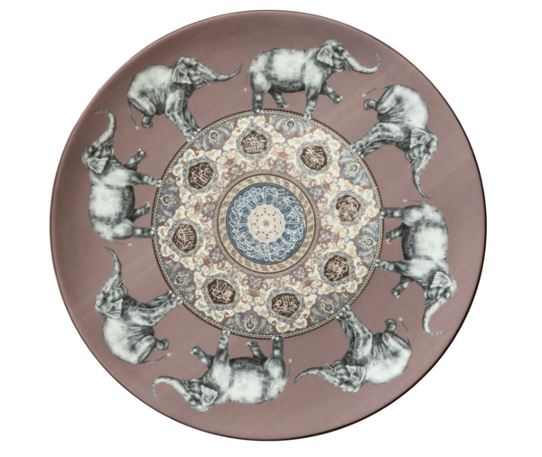 Porcelain Dessert Plate - Elephants
