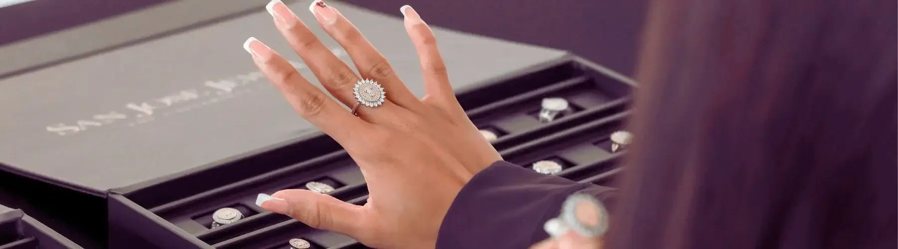 fall tarleton purple and white bazaar, pop up model ring