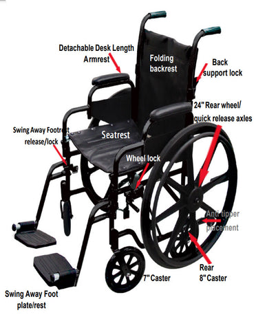 18" Aluminum Wheelchair/Lightweight Transport Chair Duo