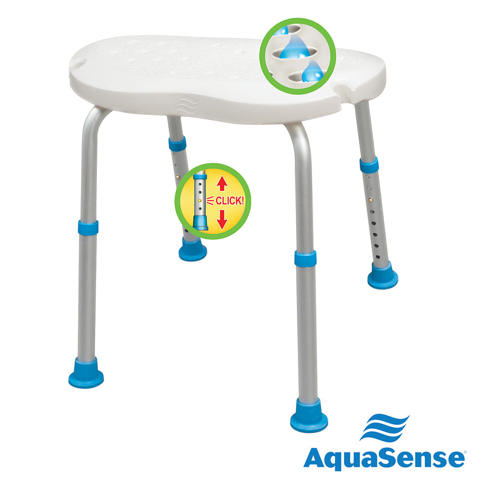 Adjustable Bath and Shower Chair with Non Slip Comfort Seat White