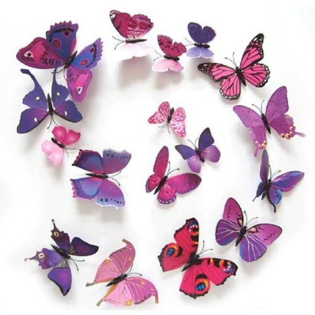 Download 12 Piece 3d Butterfly Wall Art