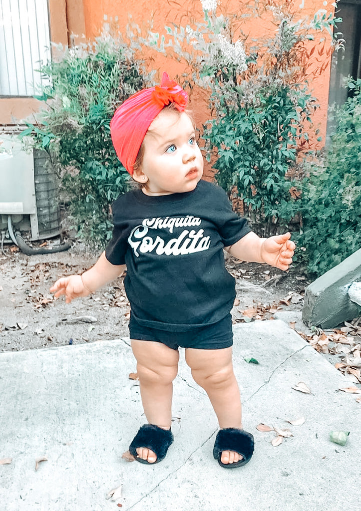 Home / T-shirt / Chiquita Gordita Baby Infant Kids Custom Tee Shirts