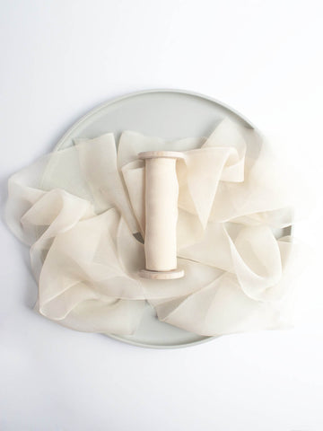 Antique White Gauze Silk Ribbon by The Lesser Bear