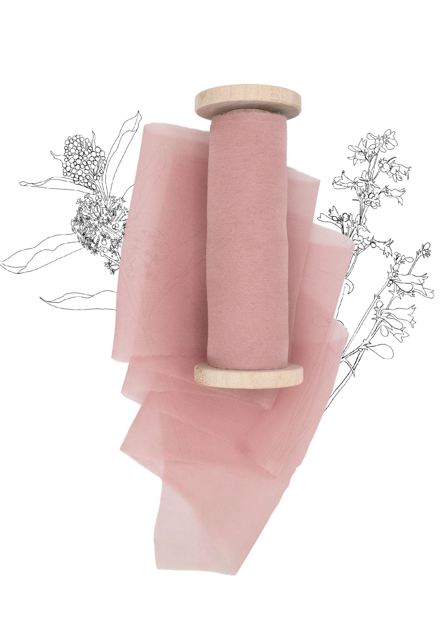 HUIHUANG Baby Pink Cotton Linen Ribbon 1.5 Inch Handmande Rustic Frayed  Edge Ribbon on Wooden Spool Fringe Fabric Ribbon for Wedding Bridal  Bouquet