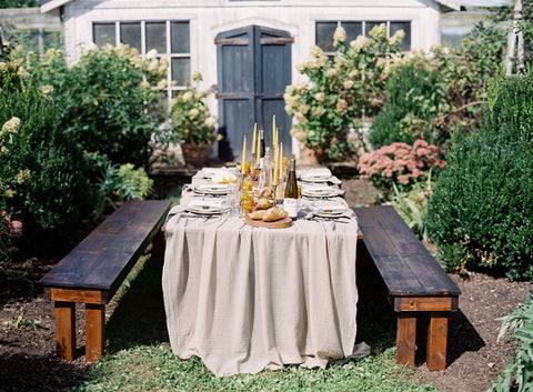 Naturally Dyed Wool Gauze Table Cloth by The Lesser Bear