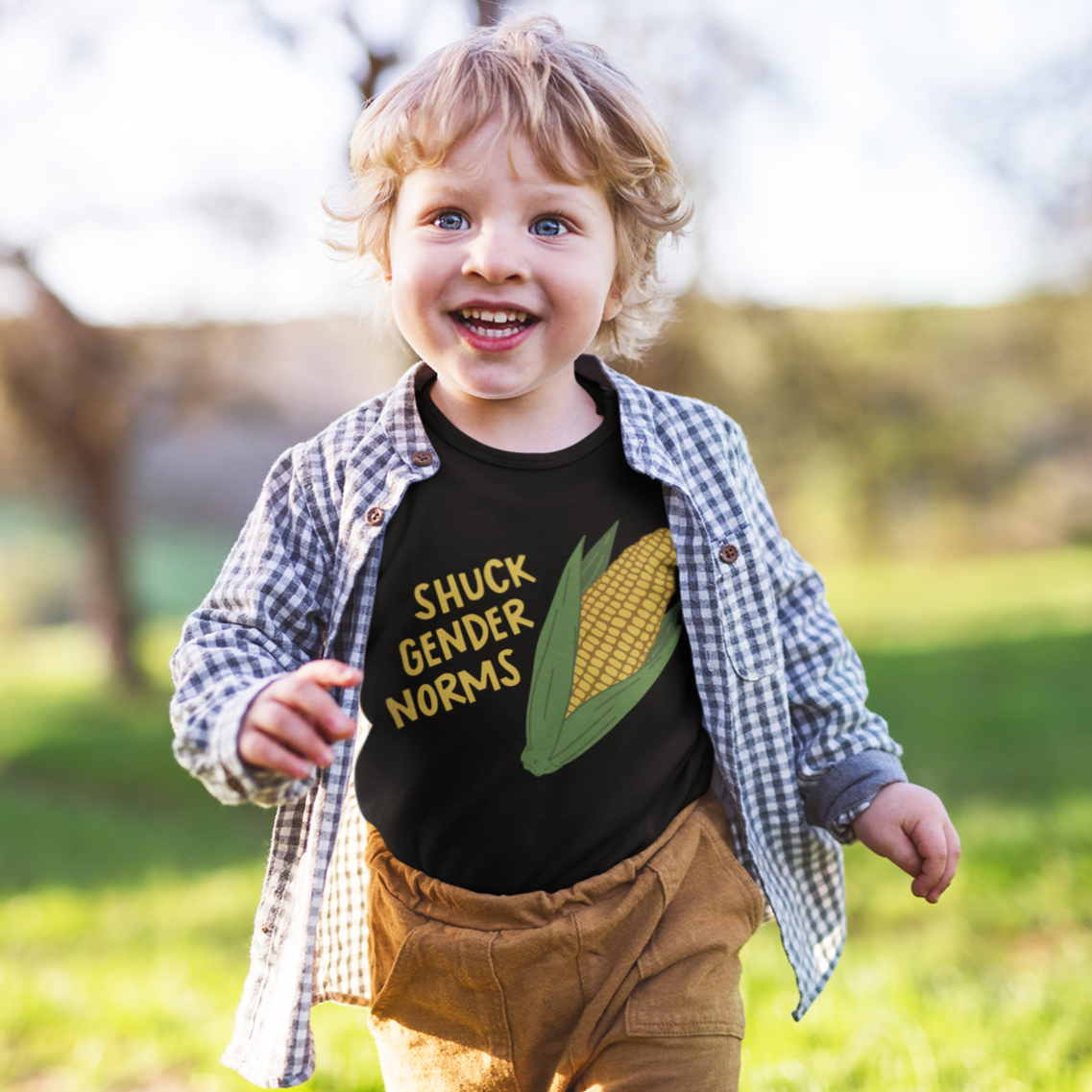 Shuck Gender Norms Onesie + Toddler Tee