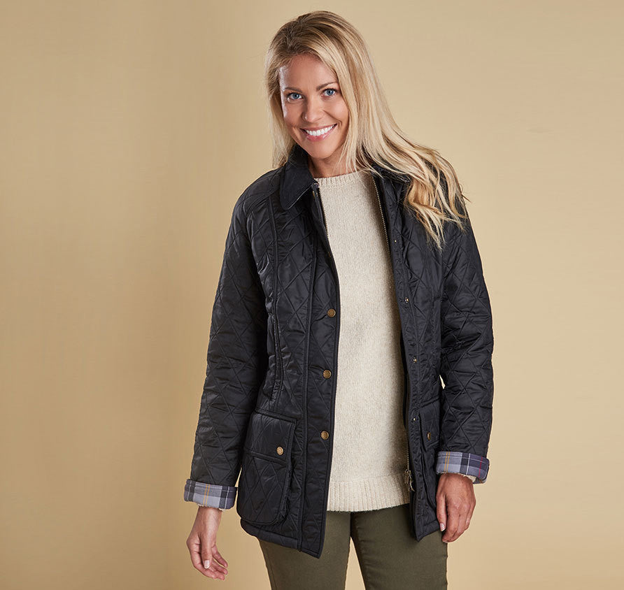 barbour beadnell polarquilt jacket navy