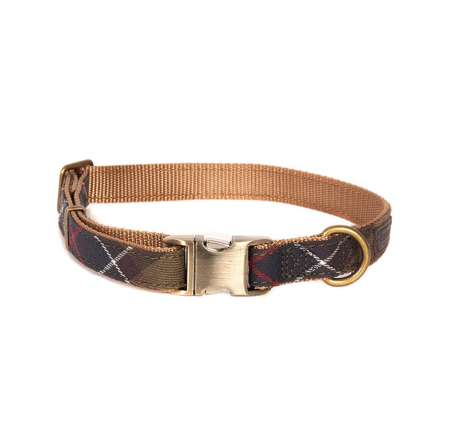 barbour tartan dog collar small