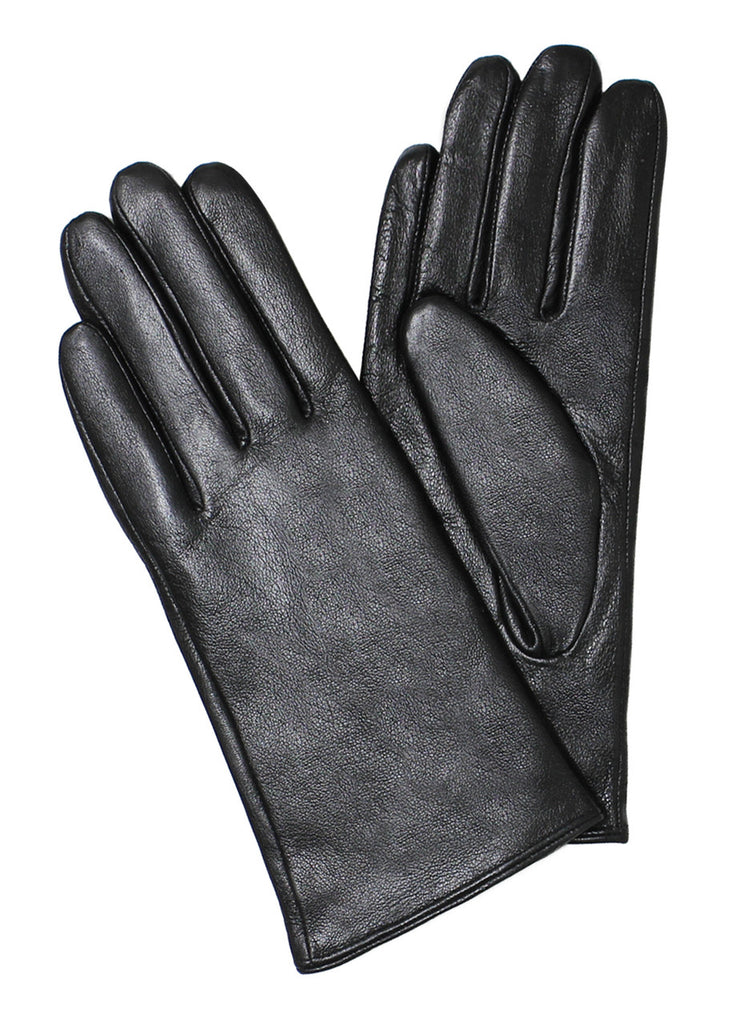 ladies black leather fleece lined gloves