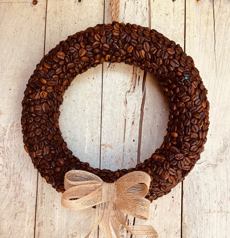 Coffee Bean Christmas Wreather - DIY Coffee Decor - Five Star Coffee