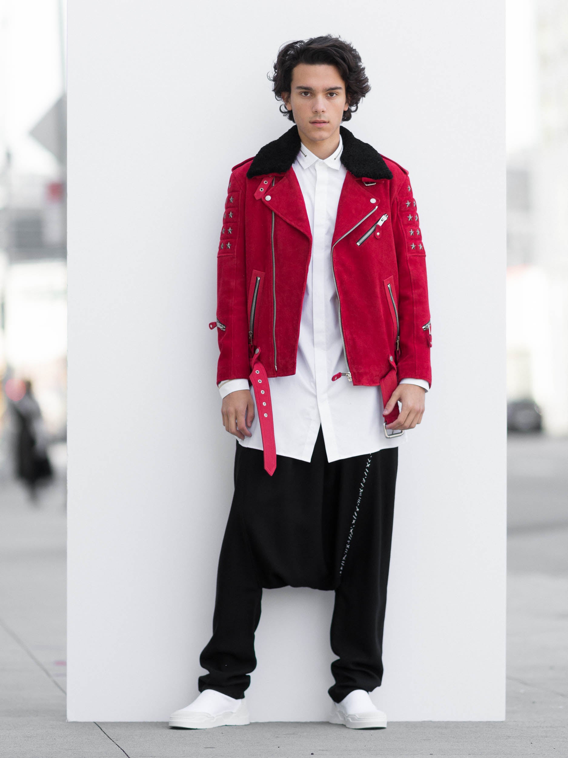 red suede jacket