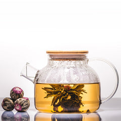 Glass teapot with Blossom Bouquet Tea Ball