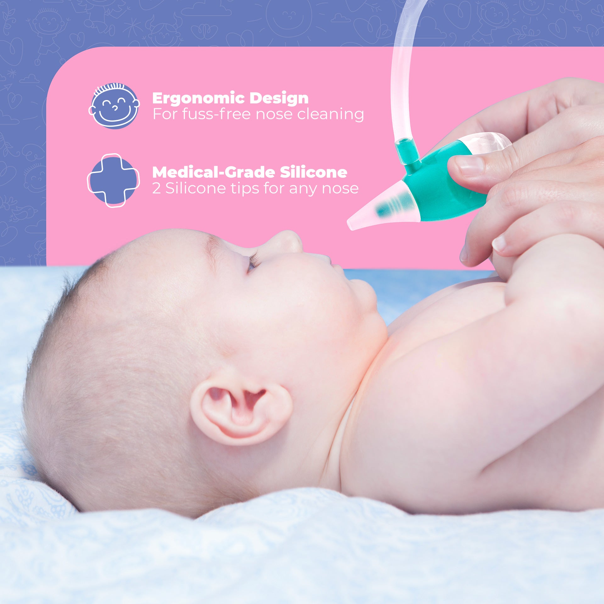 OCCObaby Baby Nasal Aspirator Lifestyle Image Retouching for Amazon and ECommerce Carousel Product Image Design by Scott Luscombe Creatibly