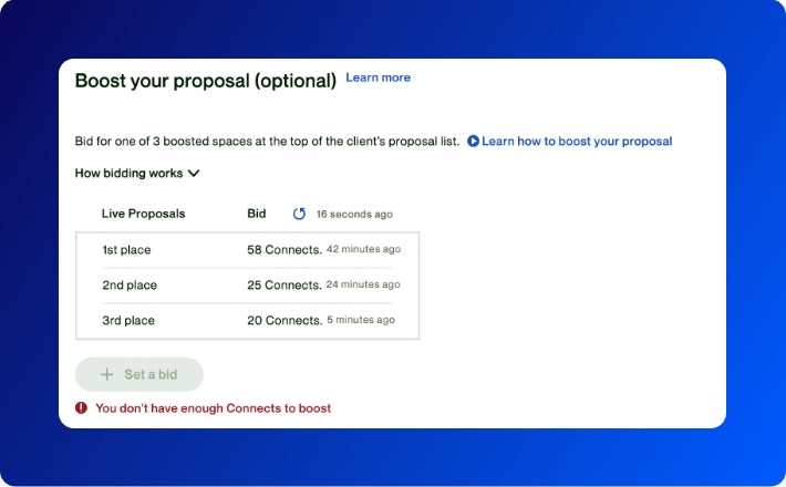 Should you boost your proposal on Upwork when bidding on projects?