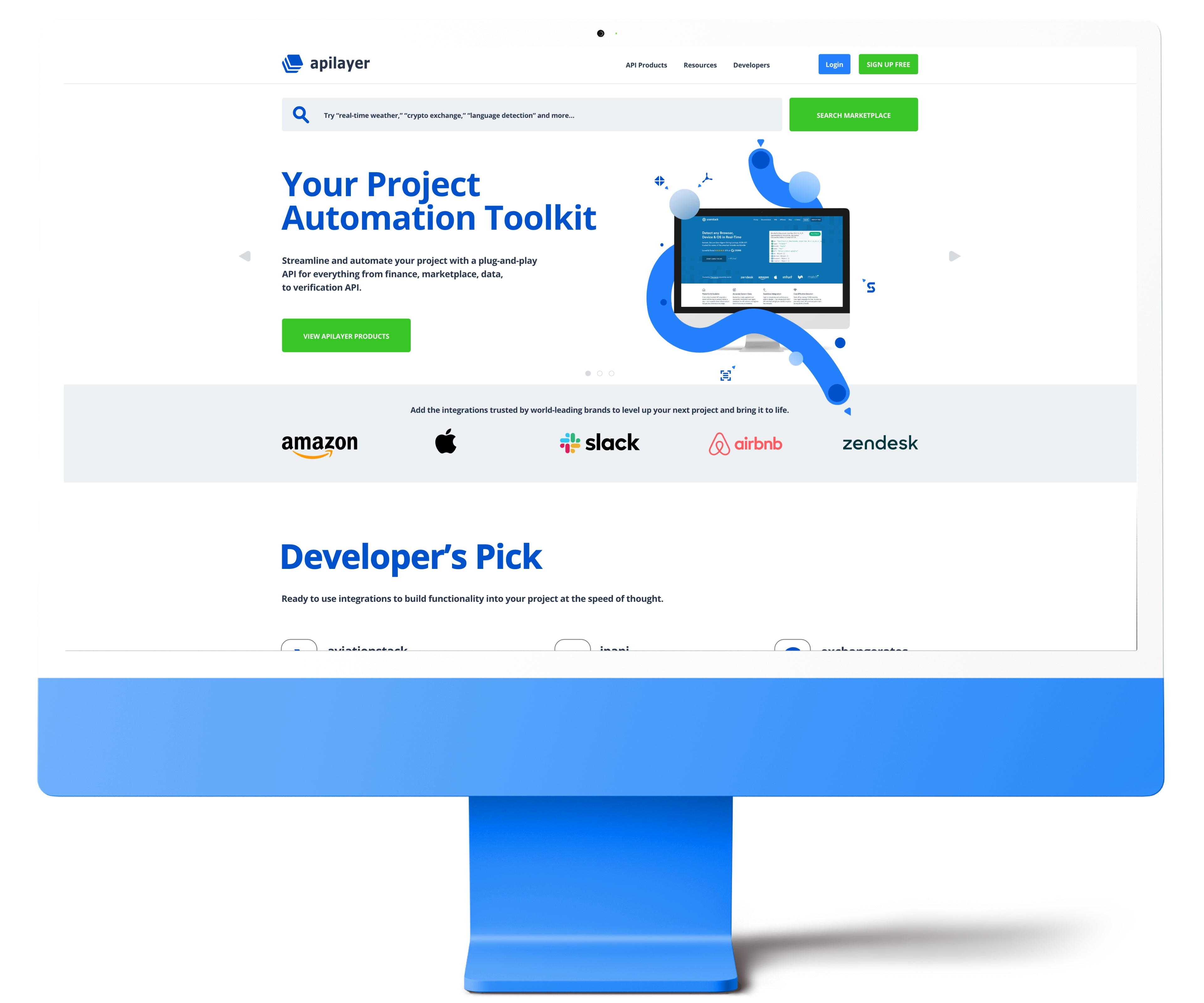 APILayer API Marketplace Website HomePage Design