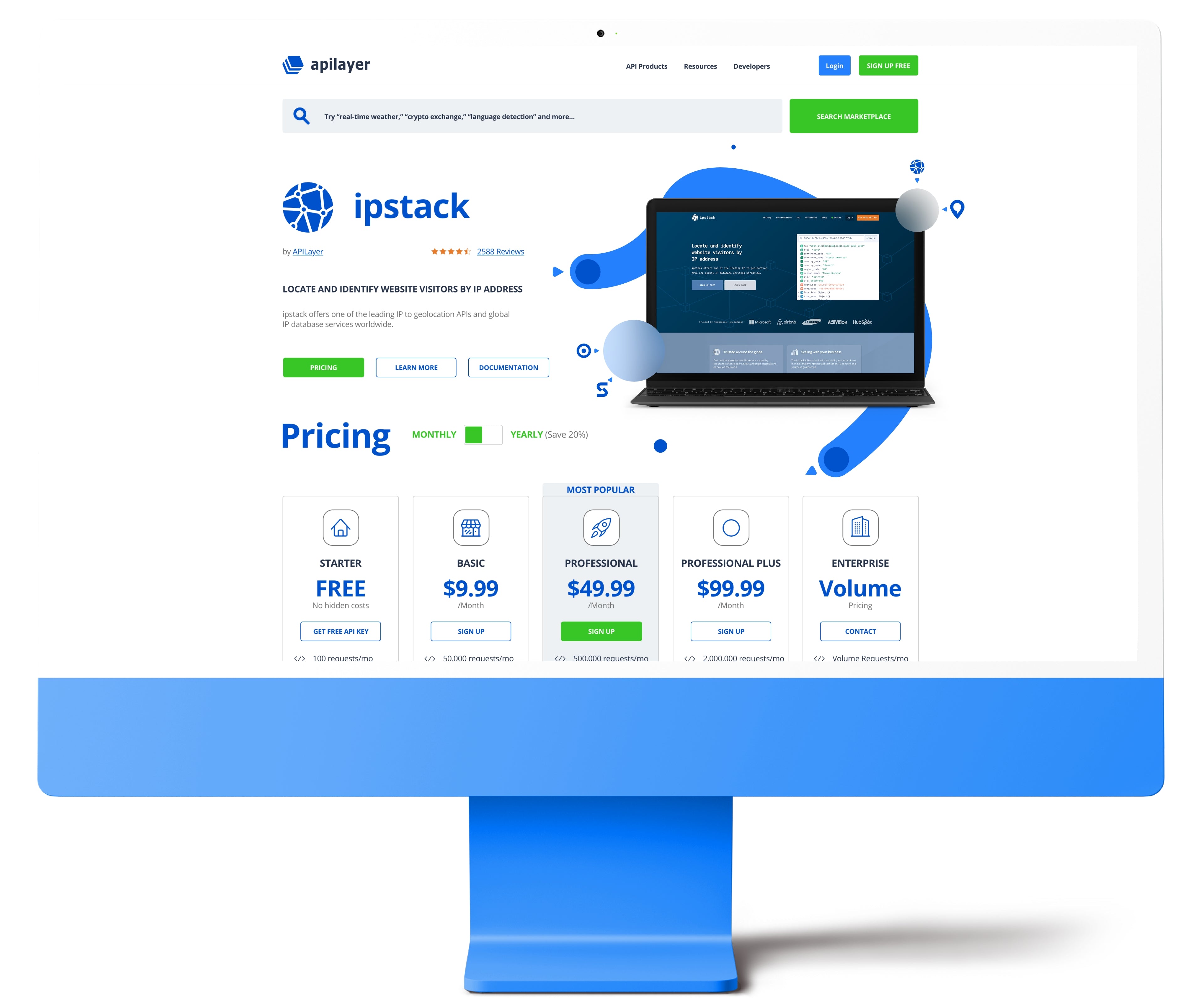 APILayer API Marketplace Website Product Page Design