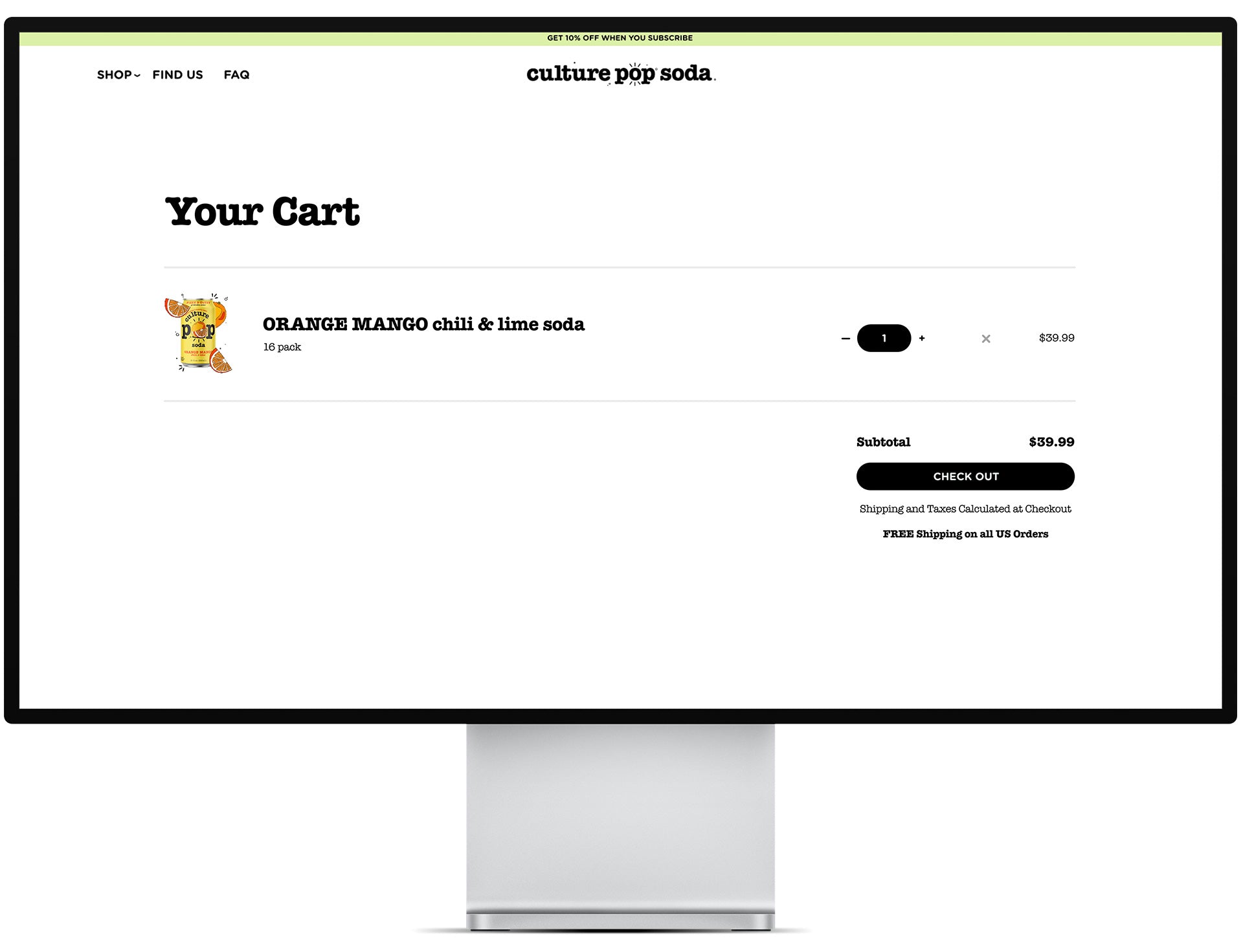 Culture Pop Soda Shopify Cart Page Design and Development
