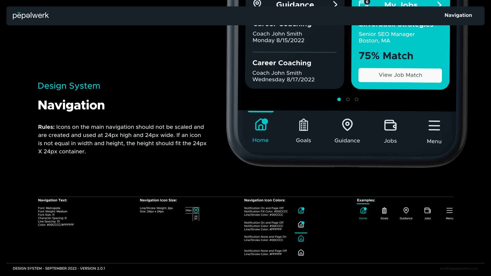 Product App UI UX Design System Dark Mode