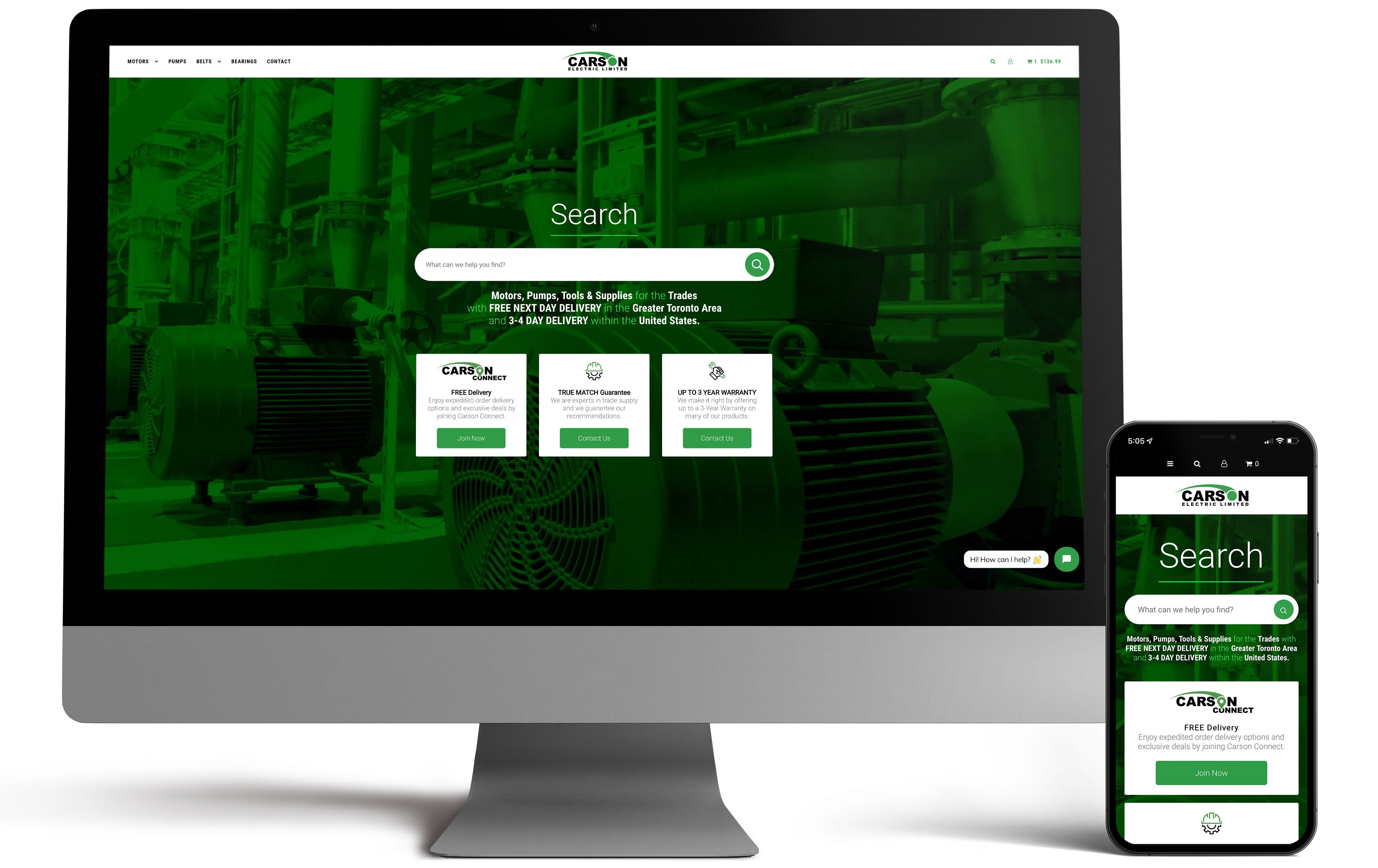 Shopify Website by Creatibly for Carson Electric Ltd.