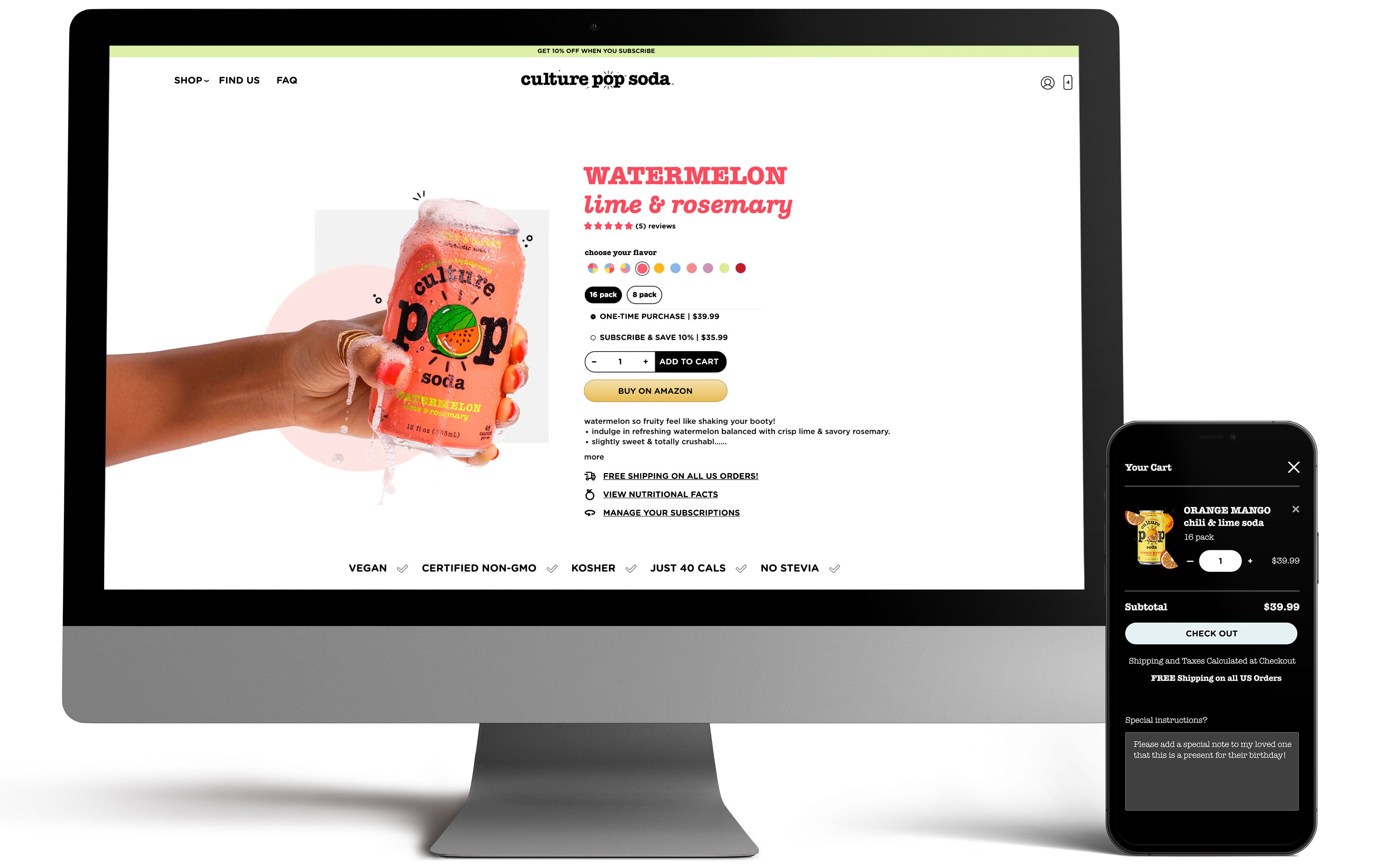 Shopify Website by Creatibly for Culture Pop Soda