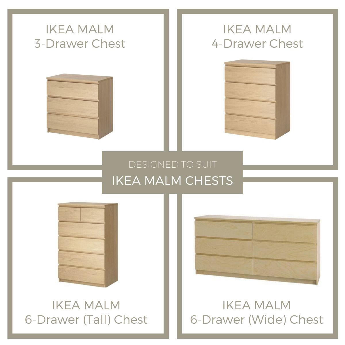 Styl Panel Kit 1131 To Suit Ikea Malm 3 Or 4 Or 6 Drawer Chest