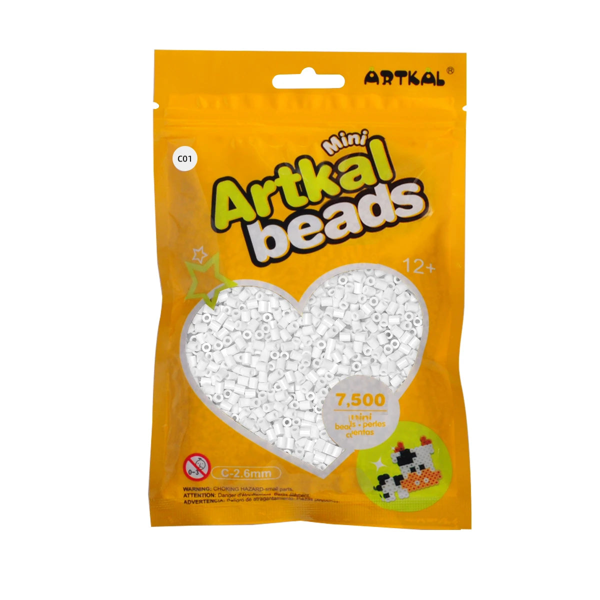 Artkal Fuse Beads Black and White, Bundle of 1000 Black Melting Beads and  1000 White Melting Beads, 2 Pack