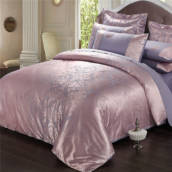 2017new Luxury Embroidery Tencel Satin Silk Jacquard Bedding Sets