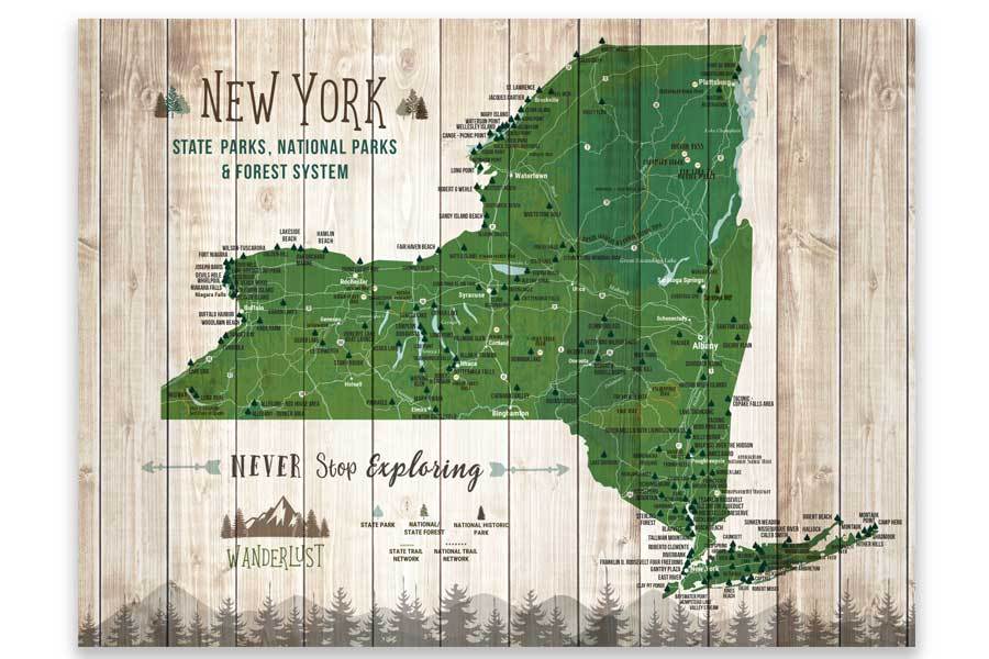 New York State Park Map, Personalized - World Vibe Studio