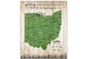 Map Of Ohio State Parks Ohio State Park Map, Push Pin Travel Board - World Vibe Studio