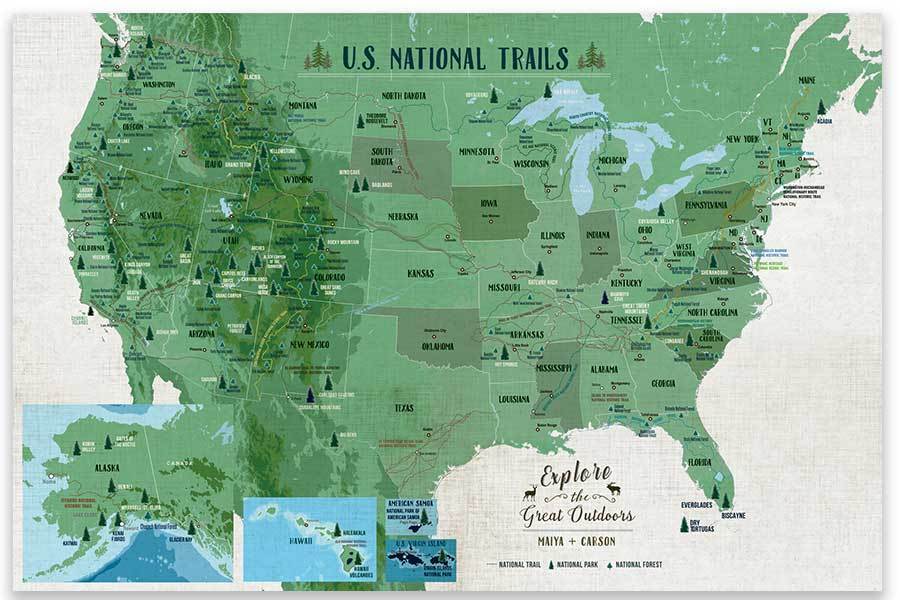 National Trails of USA, Poster - World Vibe Studio